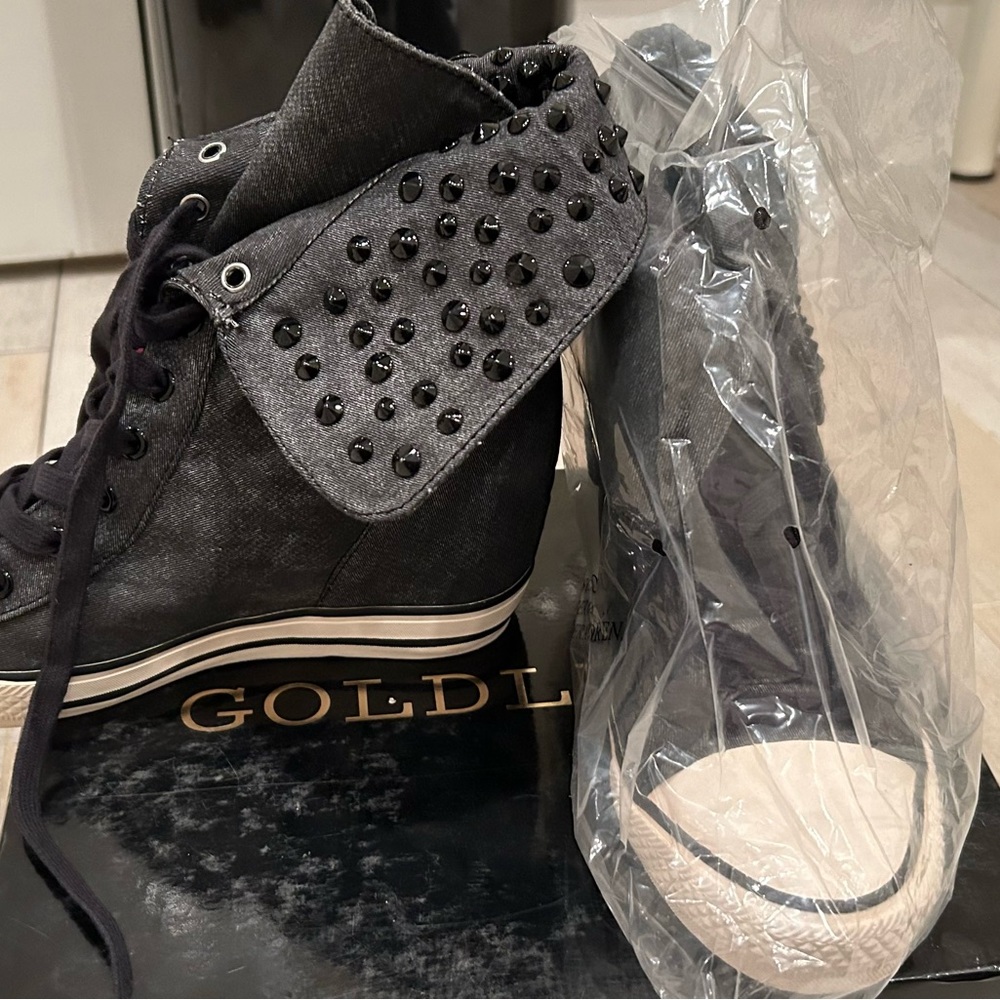 Wedge Sneakers for Women, High Heel Platform High Top Canvas Shoes Lace up